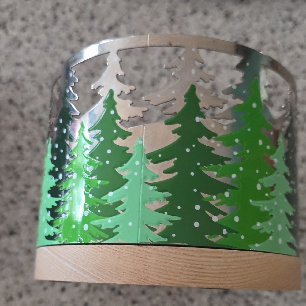 Christmas Green and Silver 3 Wick Yankee Candle Holder